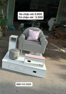Bộ Ghế Nail Bọc Vải Nhung