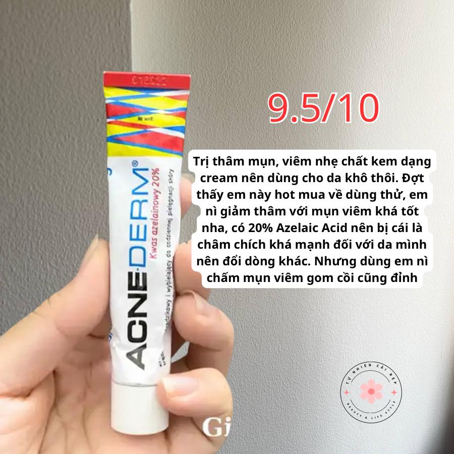 Kem giảm mụn Acne Derm Azelaic Aicd 20% làm trắng da 20g