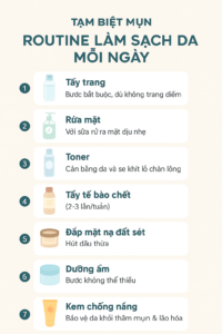 "Tạm Biệt Mụn – Routine Làm Sạch Da Mỗi Ngày"