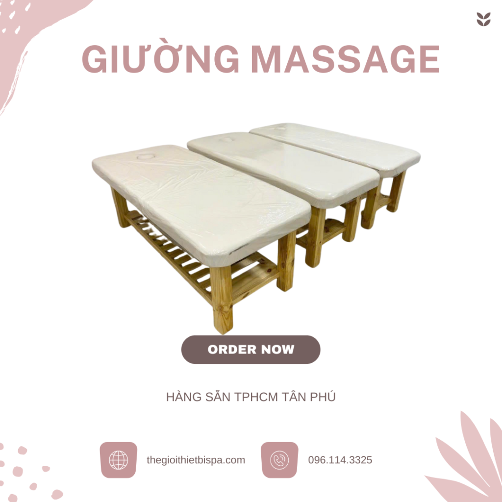 giường massage chân gỗ